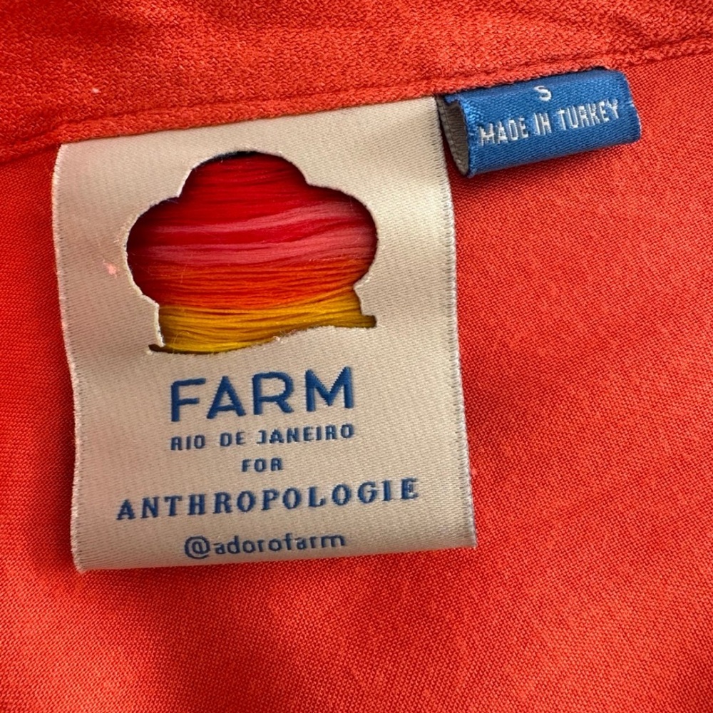 Farm Rio Anthropologie coral Devore lace maxi/ midi dress size small - Picture 7 of 10